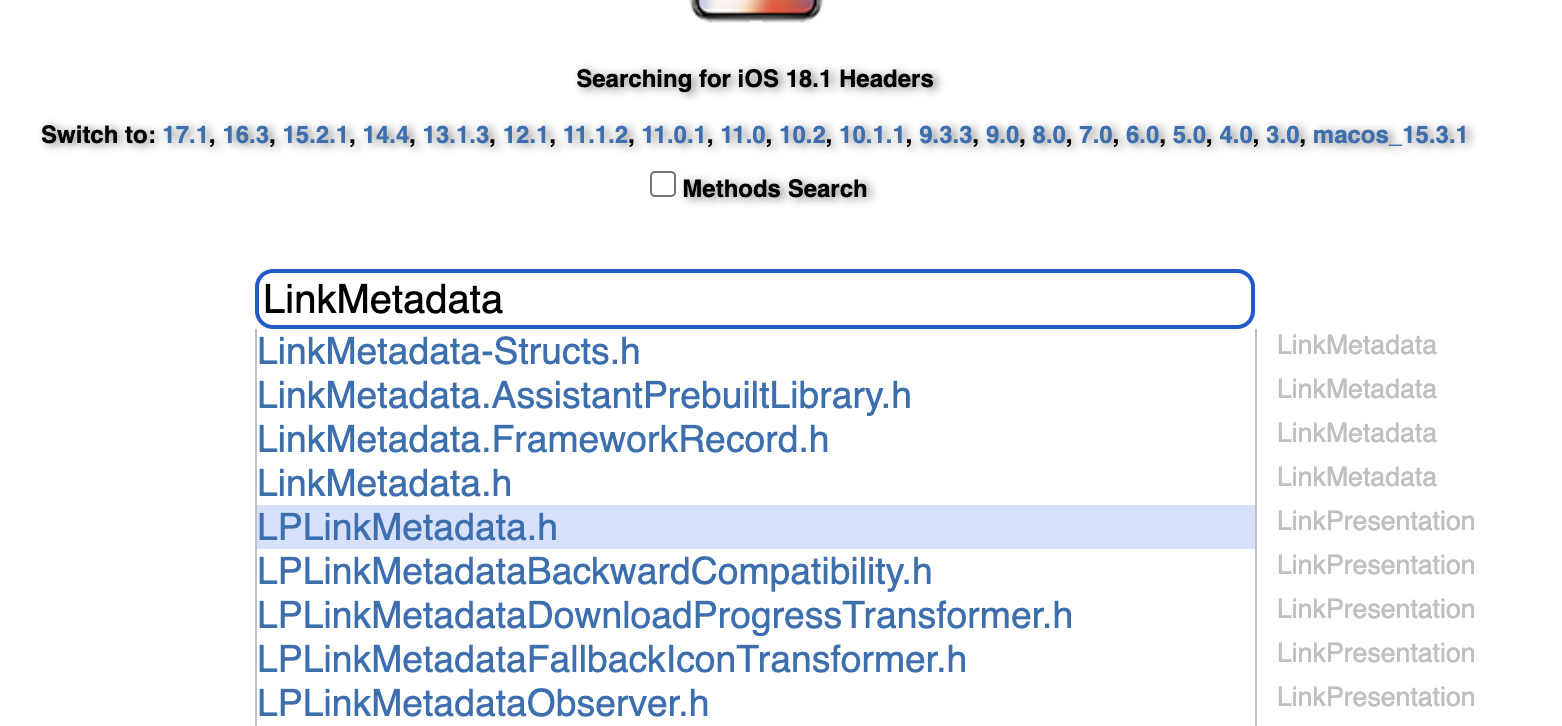 Search for LinkMetadata in limneos website